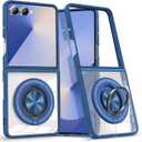 Magnetic Case for Samsung Galaxy Z Flip 7, [Compatible with MagSafe] Military Grade Shockproof Slim fit Samsung Z Flip 7 Phone Case with Magnetic Ring Kickstand, Dark Blue