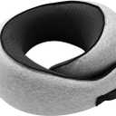 Travel Neck Pillow,360 Surround Support, Memory Foam Travel Pillow with Adjustable Buckle for Airplanes, Cars & Office Naps (Light Gray)