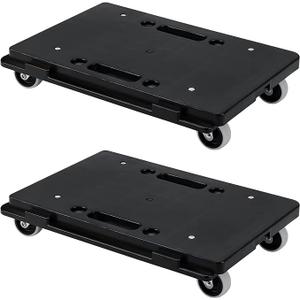 GTQYYF Furniture Movers with Wheels, Portable Moving Rollers Leg Dollies for Heavy Furniture, 4 Wheels Small Flat Dolly, 440Lbs Capacity, 2 Pack, Black