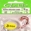 Gamakatsu 217314-40 Salmon/Steelhead Leader Hook (3 Pcs), Size 4/0-40, Red 2 Pack