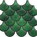Mosaicowall Peel and Stick Backsplash self Adhesive Tile,3D Wall PU Gel Vinyl Tiles for Home Decor, Stick on Kitchen Bathroom Backsplash (Set of 10 Tiles) (Green)