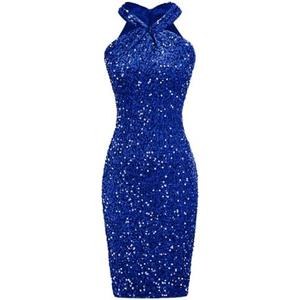 GRACE KARIN Women Short Sequin Dress,Sparkly Cocktail Bodycon Dresses | Sleeveless,Halter,Velvet,Glitter,Sheath,Mini,Knee Length,Suitable for Spring,Fall,Winter,Party,Festival,Club,Gift, Size Medium