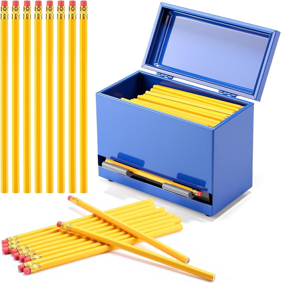 201 Pcs Stainless Steel Pencil Dispenser Kit for Classroom Metal Straw Dispenser with 200 HB Pencils Back to School Supplies Pen Holder for Classroom Desk Teacher Must Haves Office(Blue) 201 Pcs Stainless Steel Pencil Dispenser Kit for Classroom Metal Straw Dispenser with 200 HB Pencils Back to School Supplies Pen Holder for Classroom Desk Teacher Must Haves Office(Blue)