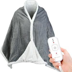 Comfytemp Wearable Heated Blanket- 70" x 23" Electric Shawl Throw Wrap for Women, Warm for Mom Wife, 3 Heat Settings & 4H Auto Off, Over-Heat Protection, Machine Washable Soft Flannel
