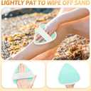 famichan Triangle Sand Remover Eraser Wipe, Family Beach Vacation Essentials for Women, Kids & Baby, Girl Beach Must Haves, Sand Removal Bag for Cruise Travel Accessories