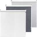 ALLBRIGHT 100% Blackout Roller Blinds for Windows, Shades for Indoor Windows with Striped Jacquard, UV Protection Fabric, Window Shades for Home, Office, Easy to Install, White, 51" W X 72" H