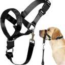 BARKLESS No-Pull Head Collar for Dogs Training & Walking Made Easy, Soft, Adjustable Dog Halter Harness with Safety Link- Put an End to Pulling on The Leash (L (Snout Cir: 7"-10.5), Black)