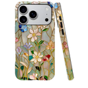 Case Compatible with iPhone 17 Pro,Fall Prevention Bright Hybrid 2-Layer Hard Shell Phone Case for Girls Boys,Stained Glass Bloom Flower