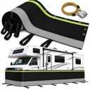 RV Skirting for Winter, Travel Trailers & 5th Wheels, 3-Way Secure, 2.6FTx59FT Winter RV Protection, Windproof Insulation, 800GSM Felt Barrier, Weight Loops for Sandbags, Combination Cable Lock