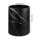 Marble Trash can 10.62X9.05In Small Round Lidless Wastebasket for Bathroom Kitchen Office with Stable Structure and Modern Marble Texture