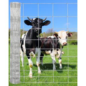 Cattle Fence 4ft x 164ft - Heavy Duty Galvanized Wire Fencing for Hog, Goat, Sheep & Deer, Durable Chain Link Fence for Yard Protection, Livestock & Poultry Enclosures, Cattle Panel