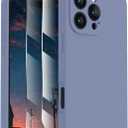 FireNova Designed for iPhone 16 Pro Max Case, Silicone Upgraded [Camera Protection] Phone Case, Soft Anti-Scratch Microfiber Lining Inside, 2024, Lavender Gray