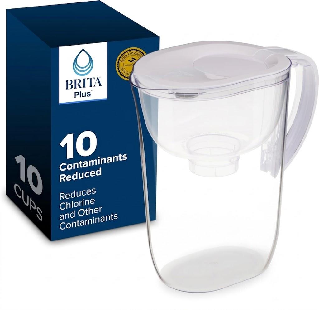 Brita Large 10-Cup Water Filter Pitcher Only (White)