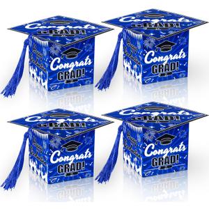 KPOSIYA Graduation Cap Gift Boxes with Tassel, 32pcs Class of 2026 Graduation Party Favors Candy Boxes, Small Treat Box for 2026 Grad Table Centerpieces DecorationsBlue