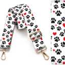 Purse Strap Replacement Crossbody, 3.8cm Wide Shoulder Strap Adjustable Replacement Belt Gold Buckle (Cute Dog Paws)