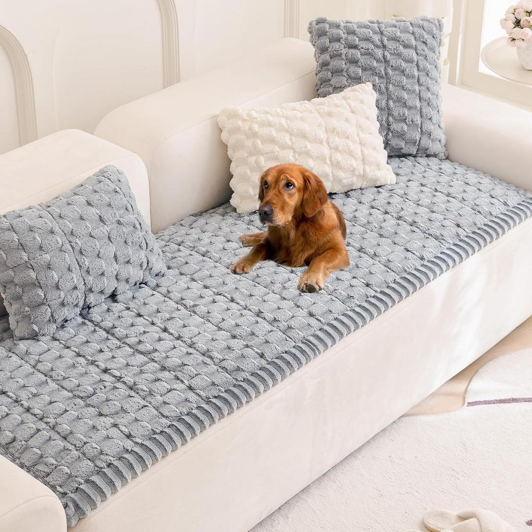Mivnue Pet Couch Cover Dogs Washable Sofa Protector Non Slip Fuzzy Couch Pads Pet Friendly Dog Mat for Couches and Sofas