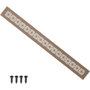 PATIKIL 20 x 2 Inch Door Air Vent Cover, Heavy Duty Aluminum Grille Ventilation Cover Louvered with Mounting Screws for Cabinet Wardrobe Door, Brown