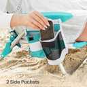 SONGMICS Portable Backpack Beach Chair, 331 lb Capacity, 4 Angles Adjustable Backrest, 2 Side Pockets, Towel Bar, Green and White UGCB62JW