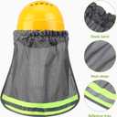 Hard Hat Neck Shade, Reflective Mesh Neck Shield for Outdoor Construction Workers, Polyester (40X30X3CM, Grey)