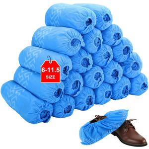 Disposable Boot & Shoe Covers, 200 Count (100 Pairs), Non-Slip, Durable, Indoor and Protect Your Home, Floors and Shoes (M 11.5 / Women 12.5)