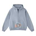 FAIABLE Zip Up Hoodie for Men Oversized Sweatshirts Fleece Quarter Zip Pullover with Zipper Pockets Fall Outfits Casual Comfy Y2k Winter Clothes, Coral Pink, M