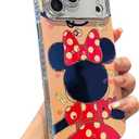 for iPhone 17 Pro Max Case Bling Camera Lens Protection Glitter Bling Cute Pattern Printed Design Soft Bumper Hard Back Shockproof Protective Case for Girls and Women - Minnie