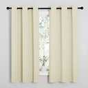 NICETOWN Kitchen Curtains for Decoration, Thermal Insulated Grommet Room Darkening Draperies/Panels for Laundry (Beige, 2 Panels, W42 x L63 inches)