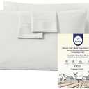 100% Organic Cotton King Pillowcases  Set of 2 Silver Luxury 1000 TC Sateen Weave Pillow Covers, Soft & Smooth Hotel Quality, Envelope Closure Style Cotton Pillow Cases (King 20"x40", Silver)