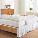 Entisn White Adjustable Bed Skirt for King & Cal King Size Bed - with 18 Inch Tailored Drop, Wrap Around Bed Skirts with Adjustable Elastic Belt for Easy Fitting - Wrinkle & Fade Resistant