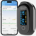 Rechargeable Pulse Oximeter Fingertip - Continuous Blood Oxygen Saturation Monitor, SpO2 and Pulse Rate Tracking, Finger O2 Pulse Oximeter, APP Report Features with Bluetooth, Custom Beep