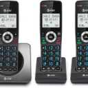 AT&T GL2101-3 DECT 6.0 3-Handset Cordless Home Phone with Call Block, Caller ID, Full-Duplex Handset Speakerphone, 2" White Backlit Display, Lighted Keypad (Graphite & Black)