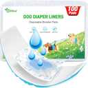 Dog Diaper Liners Booster Pads, 100ct Disposable Dog Diapers Inserts Male Female for Washable Doggie Belly Bands Wraps Covers Period Panties(Regular)