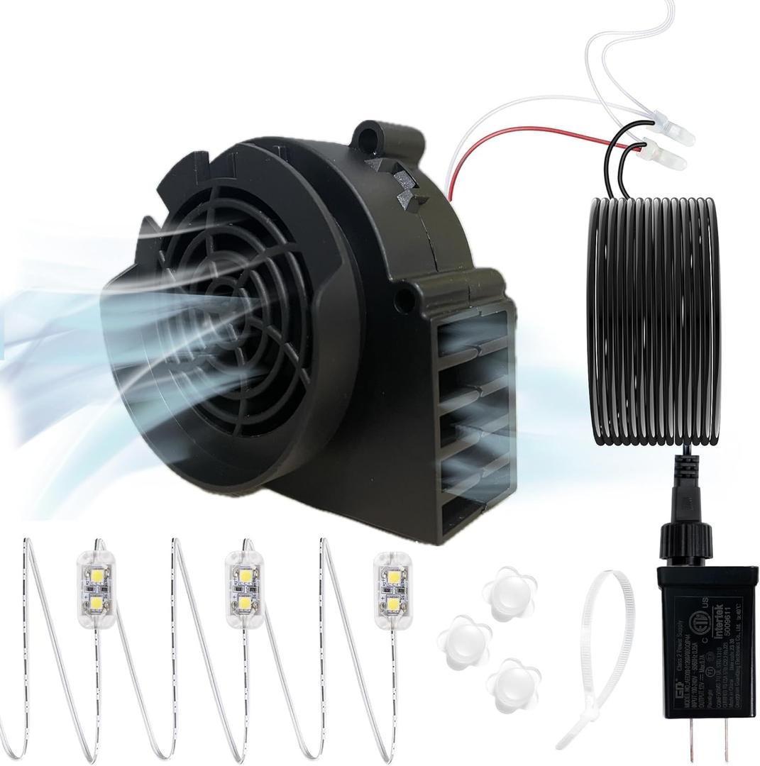 Halloween Inflatable Fan Replacement, Adapter for Christmas Inflatable Outdoor Decoration Blower for Xmas Blow Up Holiday Yard Inflatables, 0.5A Fan 0.75A Plug for Small Christmas