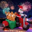 Clearance 6FT Inflatable Christmas Decoration Featuring a Santa Claus Driving a Tractor. Suitable for Christmas Decorations on courtyards and lawns.