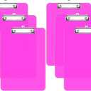 Rimilak Plastic Clipboards Set of 6, Translucent Board with Low Profile Metal Clip, 12.5 x 9 in Letter Size, Office Supply, Back to School, Red