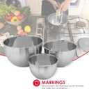 Home Basics 3 Piece Stainless Steel Nesting Mixing Bowls | Measurements on Inside | 48 oz. 96 oz. 160 oz. Sizing | High Sides for Easy Mixing