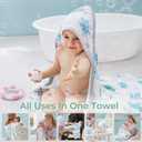 Momcozy Baby Towel with Hooded-Original Design Baby Towel Set -Soft & Absorbent- Shower Gifts or Bath Essential for Infant, Newborn, Toddler, Marine Sea Turtle Shells Magic