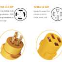 NEMA L14-30P to 14-50R RV Generator Adapter, 30 Amp to 50 Amp Twist Locking Generator, 4 Prong Outlet Heavy Duty for RV Trailer Camper Generator EV Tesla Level 2 Charging