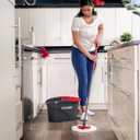 O-Cedar EasyWring Microfiber Spin Mop & Bucket Floor Cleaning System + 2 Extra Refills, Red/Gray