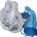 Lawaia Cast Net with Lead Sinkers Fishing Throw Nets Hand Castnet Shrimp Bait Traps 1/2 inch Mesh for Freshwater Saltwater with 3ft/4ft/5ft/ 6ft/ 7ft/ 8ft/ 9ft/ 10ft/ 11ft/ 12ft Radius