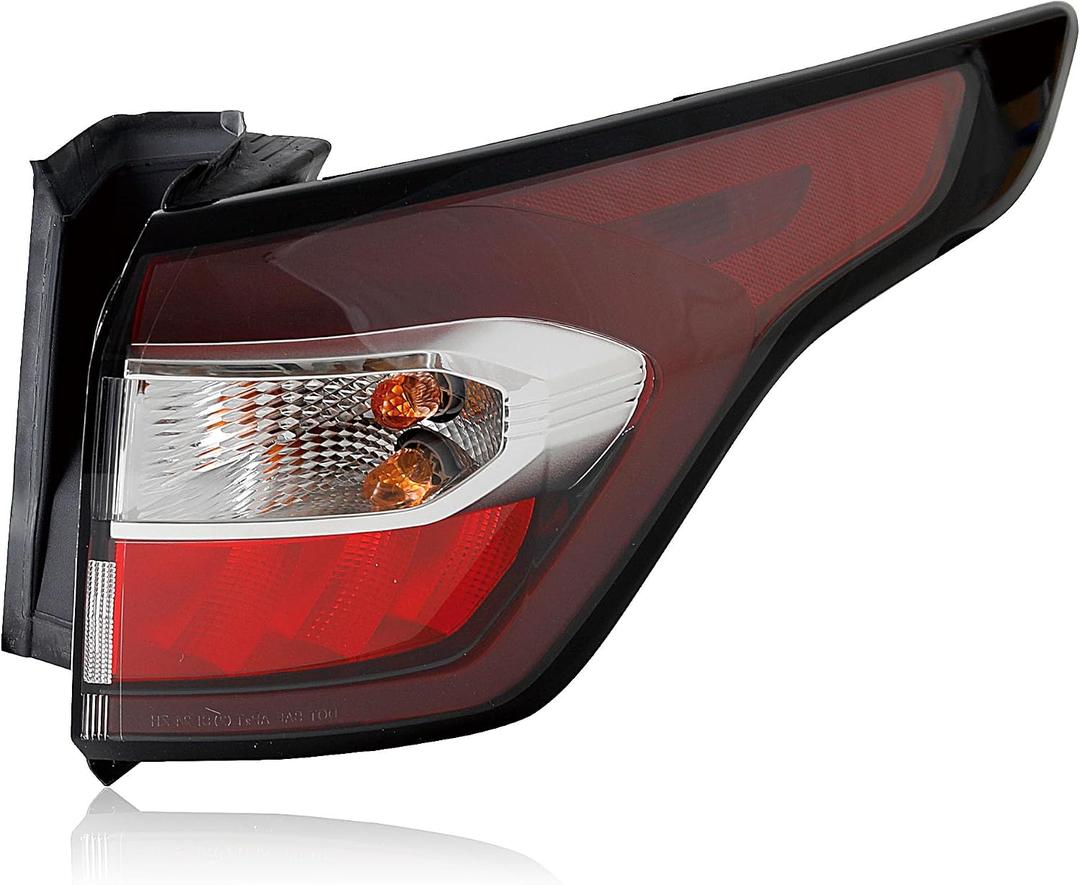Tail Lights Assembly Compatible with 2017-2019 Ford Escape | S,SE,SEL,Titanium Halogen Outer Taillight Rear Brake Lamp with Bulbs and Harnesses Right Passenger Side FO2805116C