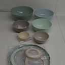 COOK WITH COLOR Nesting Mixing Bowls - 12 Piece Plastic Bowl Set with Lids, Microwave Safe (Mint Ombre)