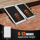 4-FT Portable Aluminum Wheelchair Ramp - Non-Slip Folding Ramp for Wheelchair Access, Home Steps, Doors, Cars & Scooters - 800 lbs Weight Capacity