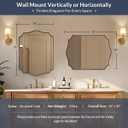 MIRRORART Scalloped Black Mirrors 24x32 Inch, Modern Bathroom Rectangle Vanity Mirrors for Wall in 1'' Wavy Curved Edges Stainless Steel Metal Frame Wall-Mount Vertical/Horizontal for Home Decor