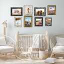 8x10 Picture Frames Set of 4- Rustic Retro Photo Frame with Real Glass Wall Mount and Tabletop Display Family Friends Wedding Gift