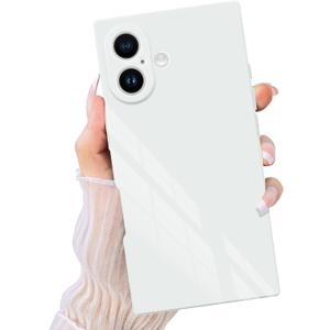 Compatible with iPhone 17 Case Rectangle, Support Magnetic Wireless Charging, Full Camera Protection, Slim Shockproof Soft TPU for Women Men, Phone Case for iPhone 17 White