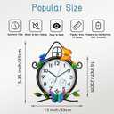 15'' Large Outdoor Clock, Wall Clock with Thermometer & Humidity Silent No-Ticking Outdoor Clocks Waterproof for Patio, Living Room, Kitchen