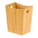 SEHERTIWY Wood Trash Can, Farmhouse Wastebasket Bin for Bathroom, Office, Living Room, Bedroom, Small Square Rustic Garbage Container 2 Gallon Small Garbage Can (Wood-Yellow) (Bamboo-Yellow)
