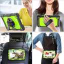 SEYMAC stock Case for Samsung Galaxy Tab A7 Lite 8.7'' with Screen Protector Pencil Holder [360 Rotating Hand Strap] &Stand, Drop-Proof Case for Samsung A7 Lite 2021 SM-T220/T225/T227, Green/Black