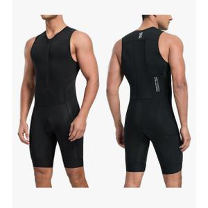 Santic Men's Triathlon Suit Sleeveless Skinsuit Padded Quick-Dry Swim Bike Run with Pockets, L Santic Men's Triathlon Suit Sleeveless Skinsuit Padded Quick-Dry Swim Bike Run with Pockets, L
